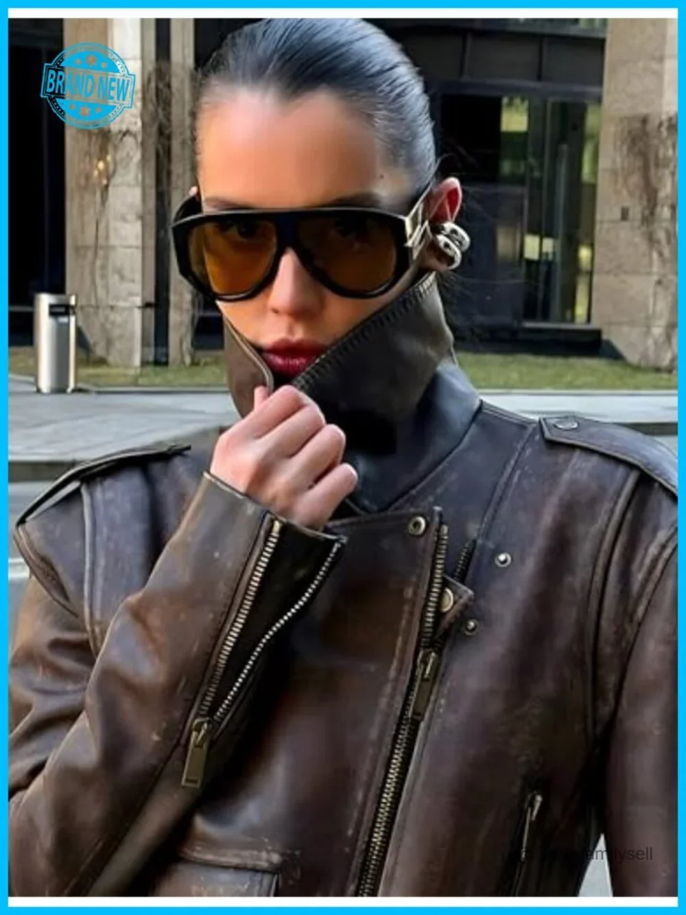 Oversized Retro Aviator Sunglasses with UV400 Protection